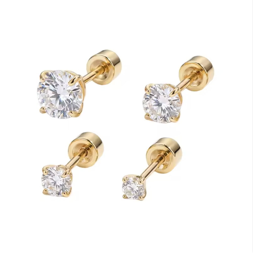 Exquisite Titanium & Zircon Stackable Studs