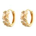 Carved Flower Sterling Silver Hoops